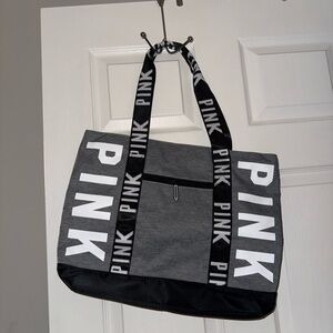 PINK Victoria's Secret Gray and Black Tote Bag
